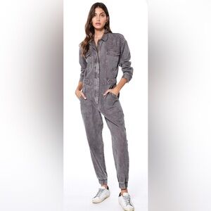 Young Fabulous & Broke Gunmetal Grey Henry Jumpsuit Size Medium